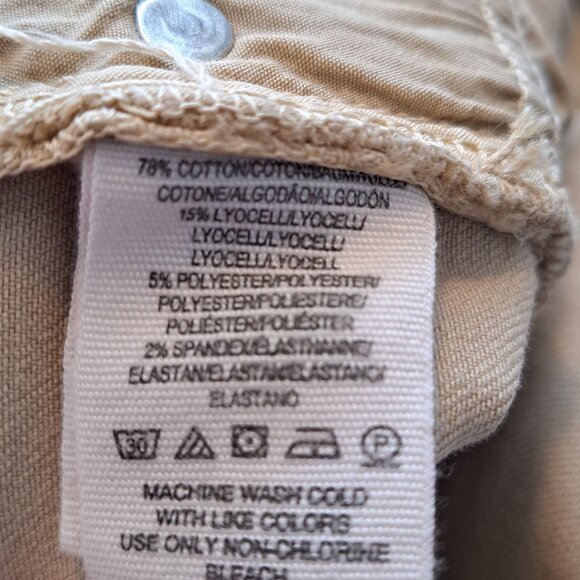 FP Free People Distressed Khaki Tan Skinny Cropped Ankle Jeans Size 26 - Picture 8 of 8